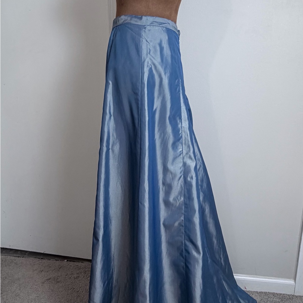 Express Shimmering Blue Maxi Skirt - Picture 5 of 13